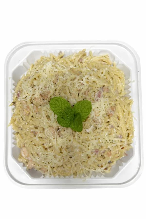 Sphaguetti Salsa Alfredo de camarones